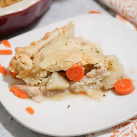 slice of turkey pot pie