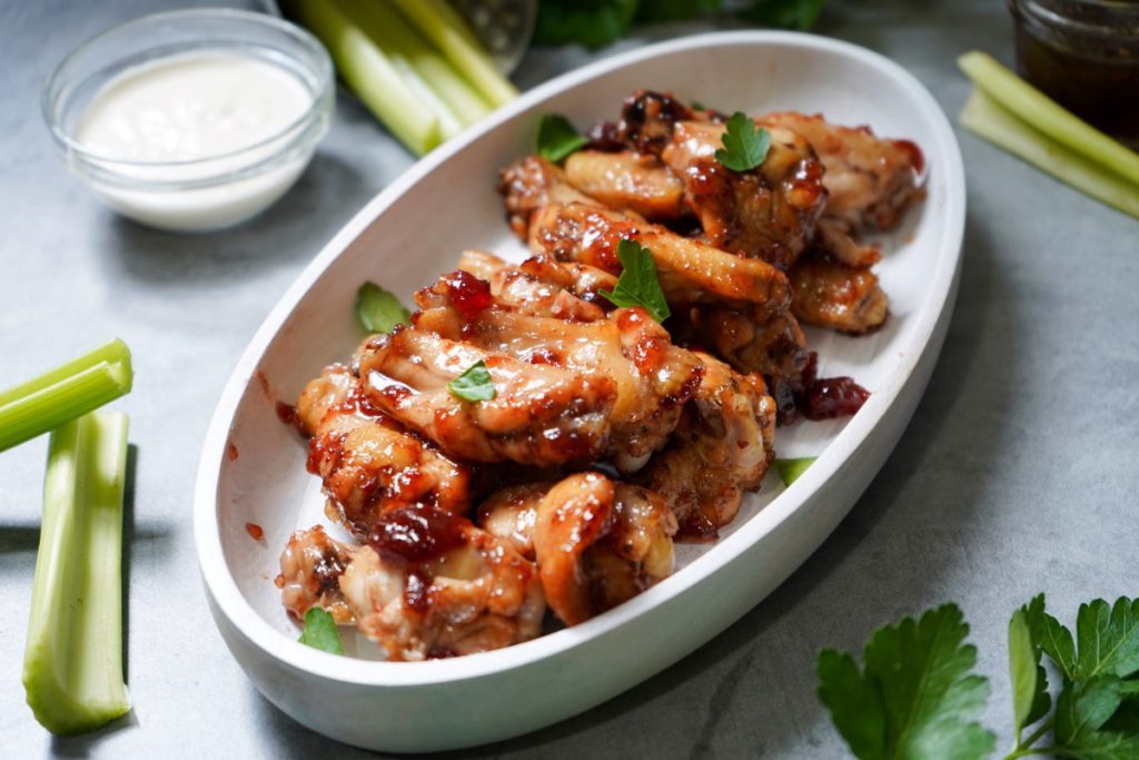Slow Cooker Hot Pepper Jelly Chicken Wings