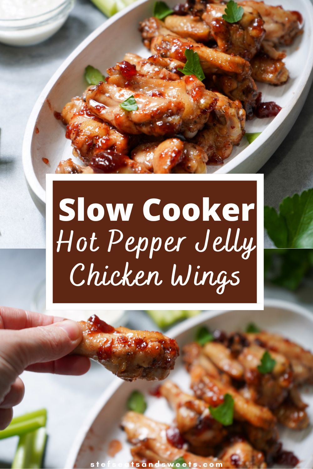 slow cooker chicken wings collage