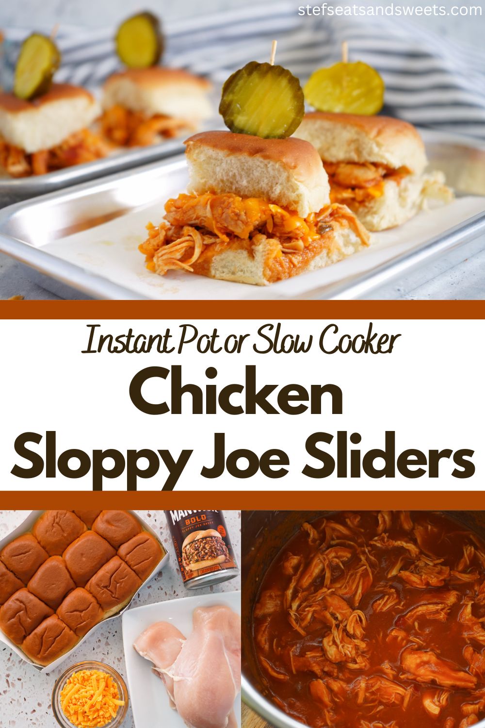 instant pot or slow cooker chicken sloppy joe sliders
