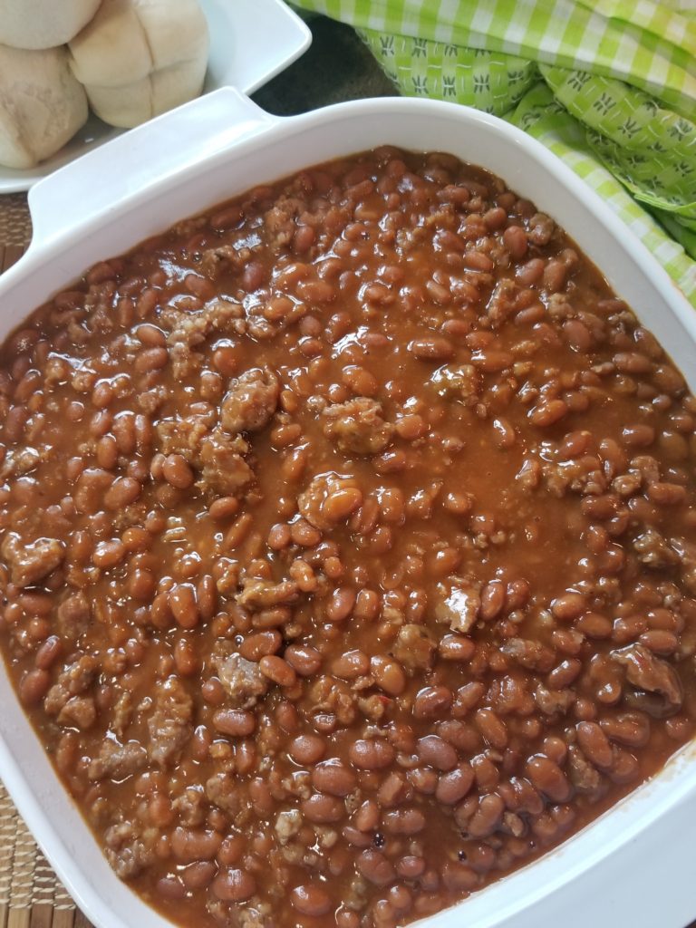 Slow Cooker Zesty Baked Beans - Stef’s Eats and Sweets
