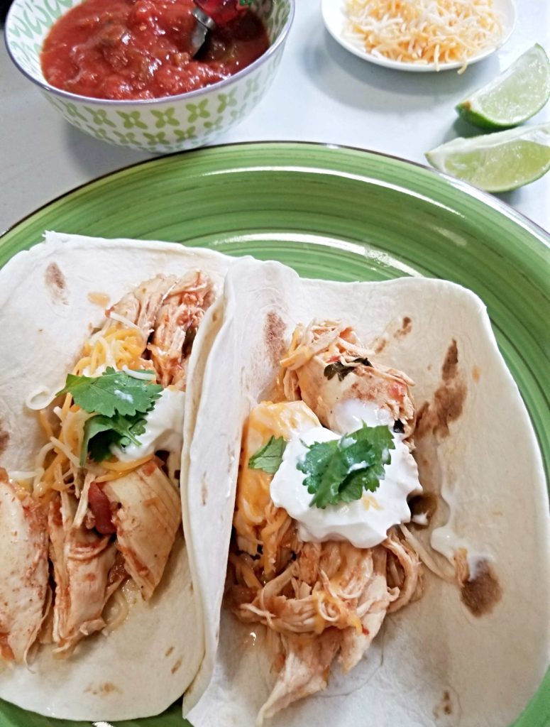 Slow Cooker Cilantro Lime Chicken Tacos - Stef's Eats and Sweets