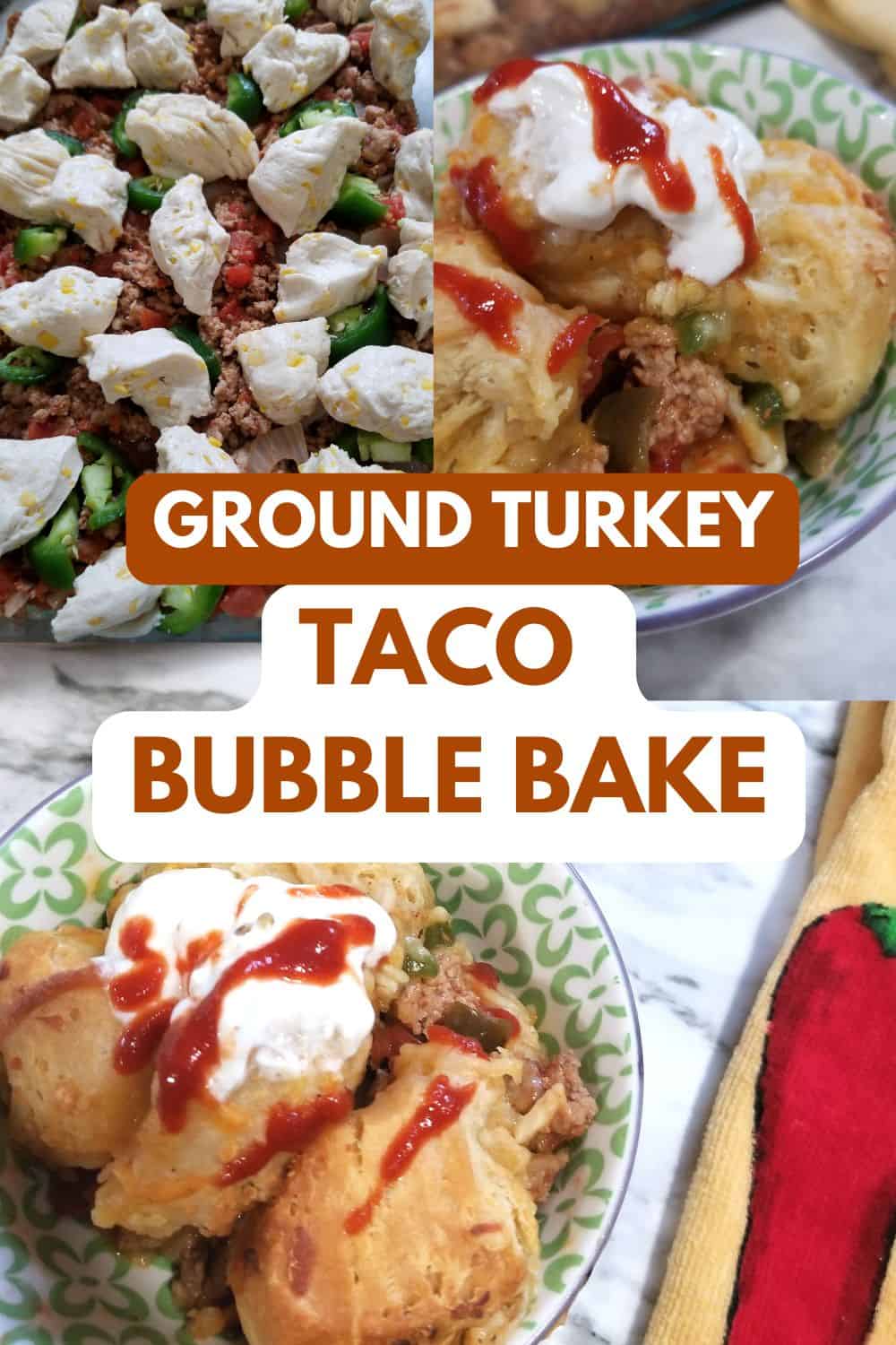 taco bubble bake with turkey Pinterest image 