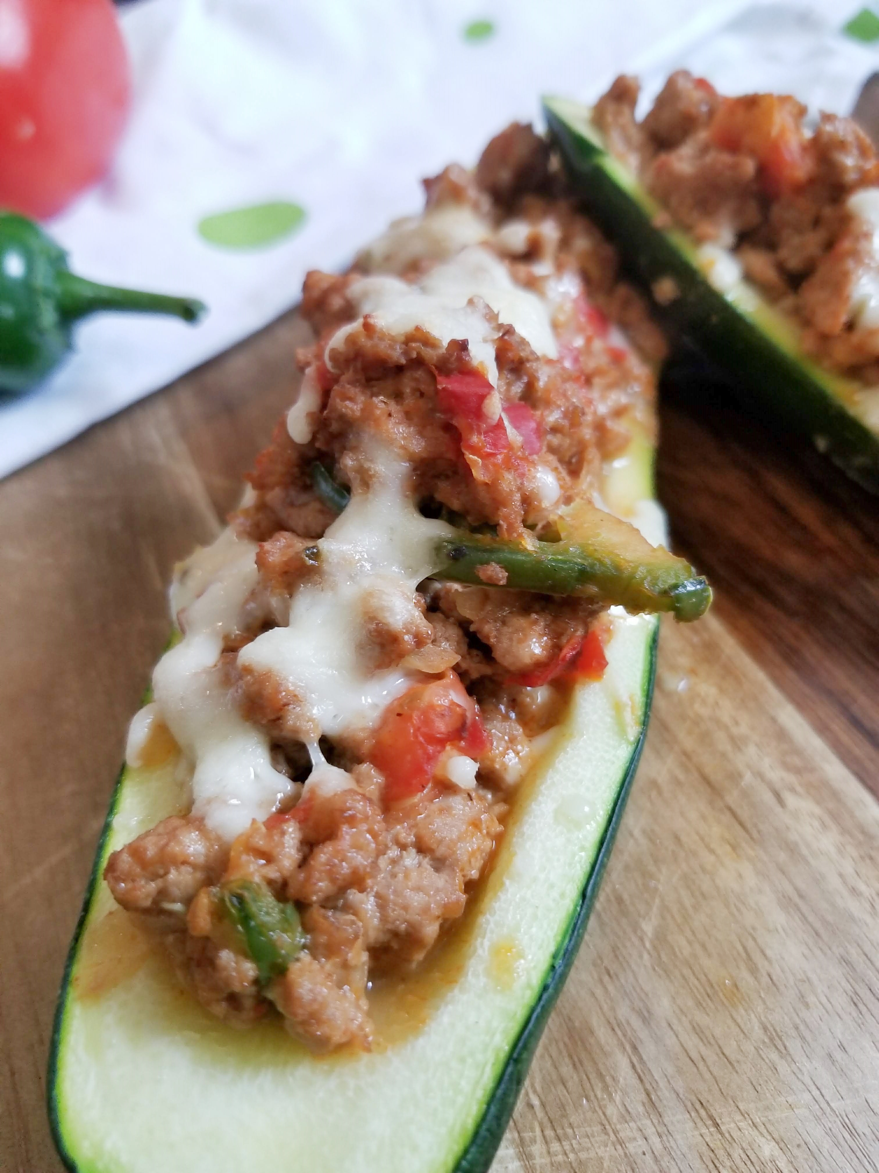 Spicy Taco Stuffed Zucchini - Stef’s Eats and Sweets