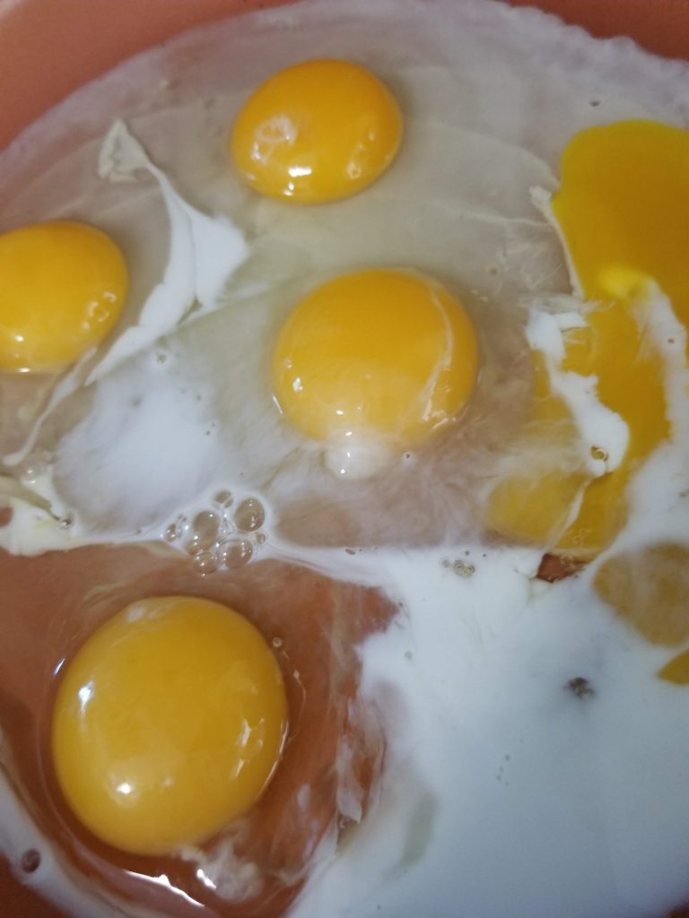 eggs in pan