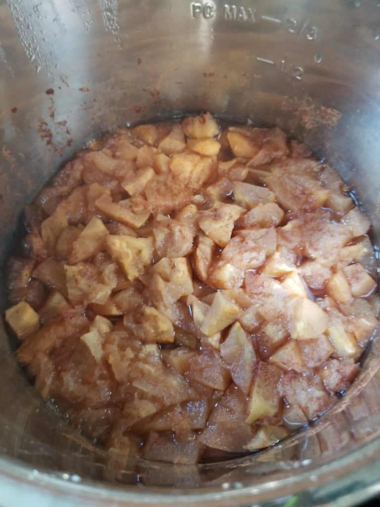 apples in Instant Pot after cooked