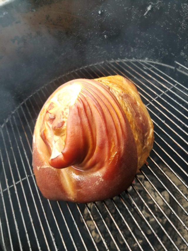 Root beer and honey smoked ham