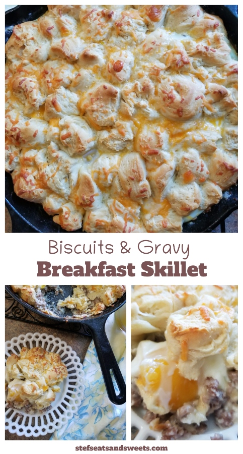 how to make a biscuits and gravy breakfast skillet 