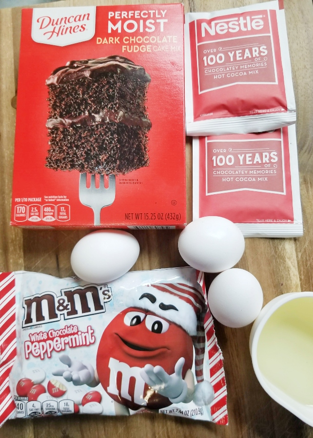 ingredients for Peppermint Hot Cocoa Cake Cookies 