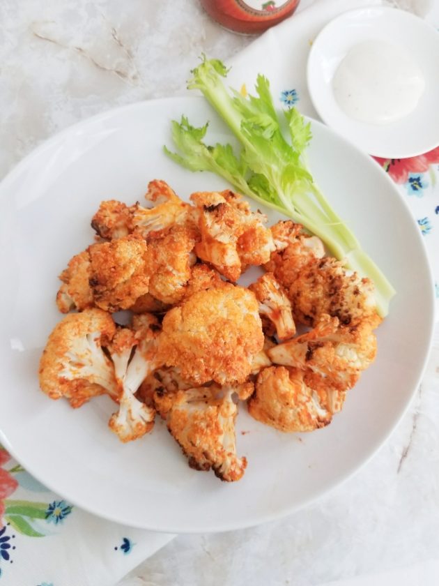 Air Fryer Buffalo Cauliflower Bites Stef's Eats and Sweets