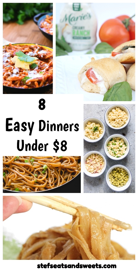 8 Easy Dinners Under $8 Collage 