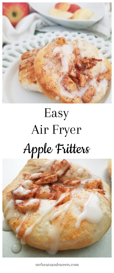 Easy Air Fryer Apple Fritters pinterest collage 
