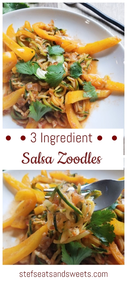 Three Ingredient Salsa Zoodles Pinterest Collage 