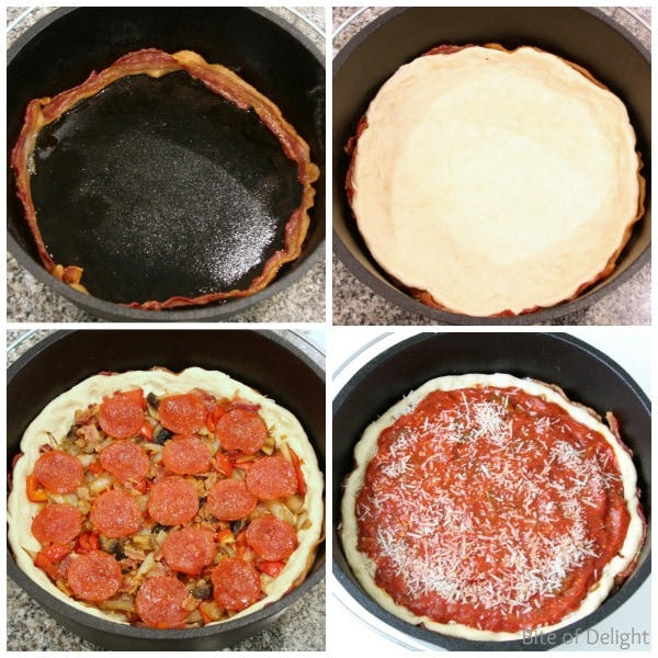 Chicago Style Deep Dish Dutch Oven Pizza 