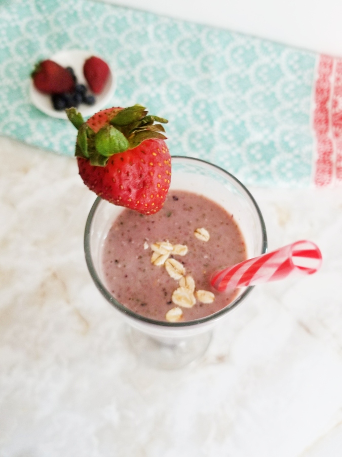 Double Berry Oat Smoothie from above 
