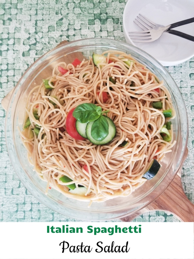 Italian Spaghetti Pasta Salad Pinterest Image 