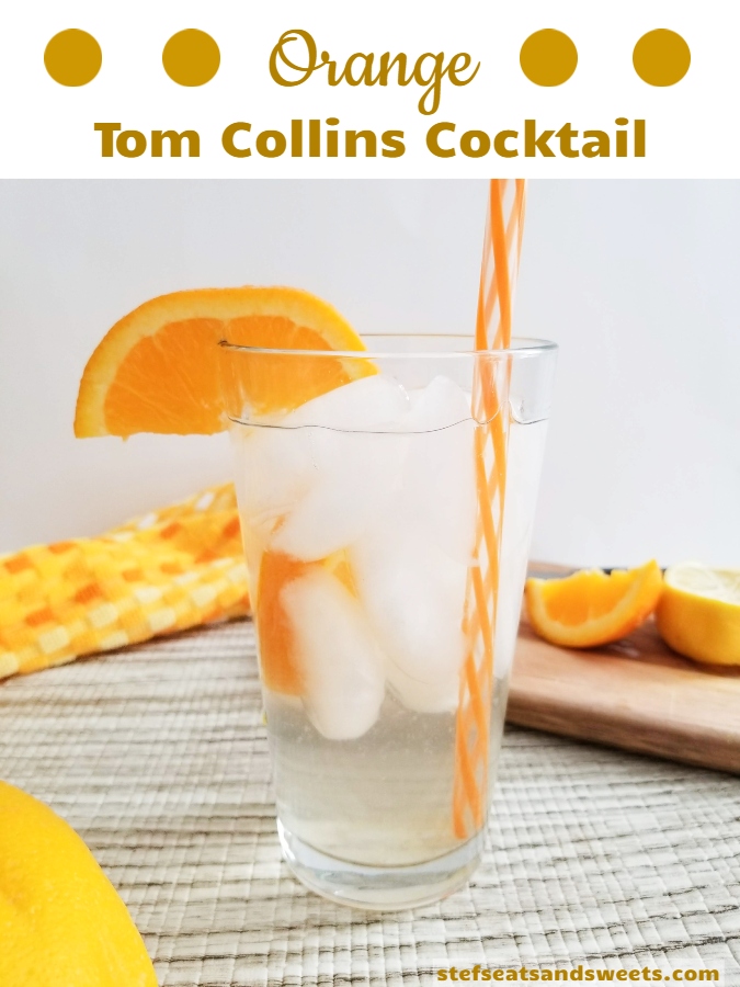Orange tom collins cocktail 