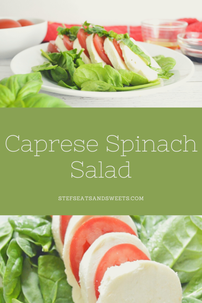 Easy Caprese Spinach Salad Pinterest Collage 1