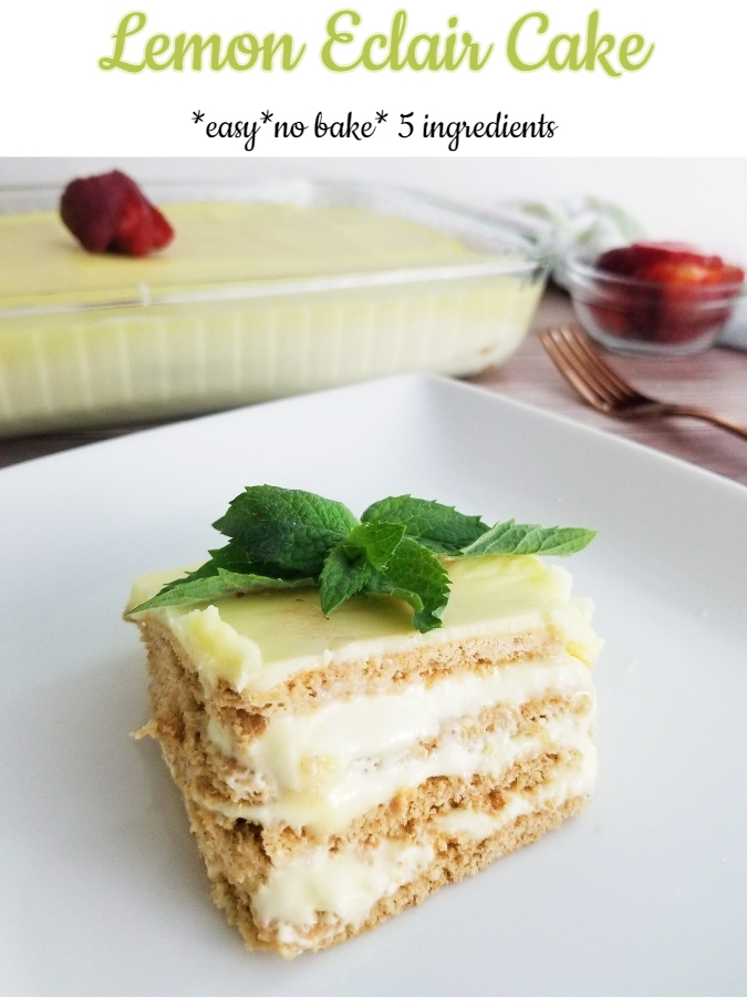 Lemon Eclair Cake Pinterest Image 