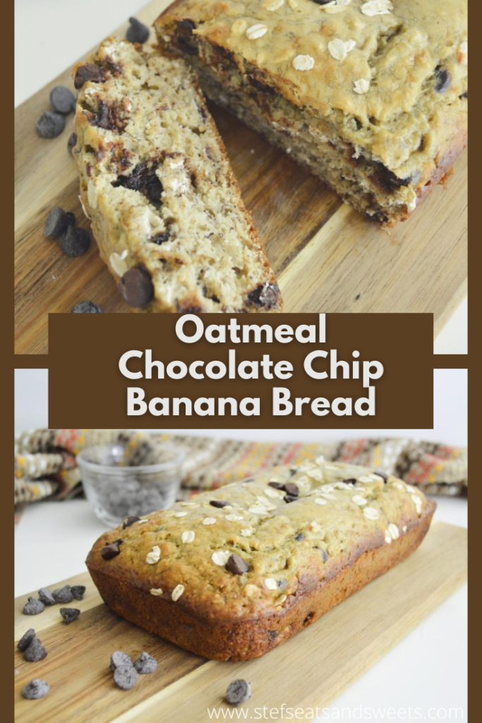 Oatmeal Chocolate Chip Banana Bread pinterest collage 