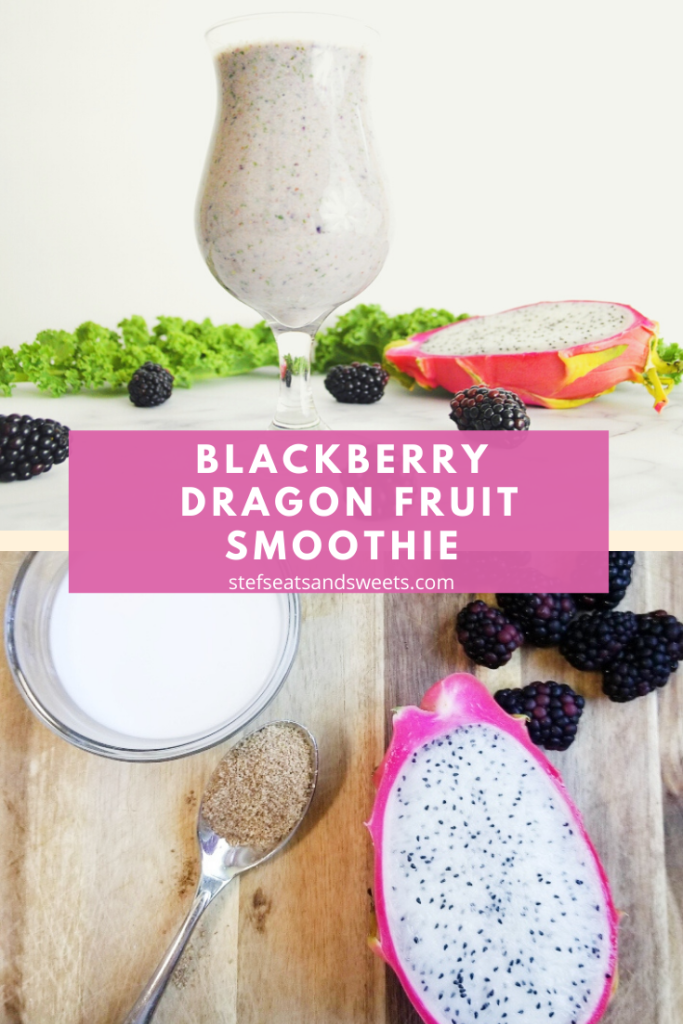 Blackberry Dragon Fruit Smoothie Pinterest Collage 