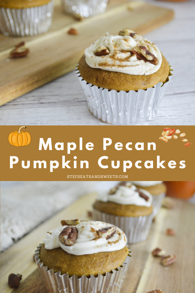 Maple Pecan Pumpkin Cupcakes Pinterest Collage 