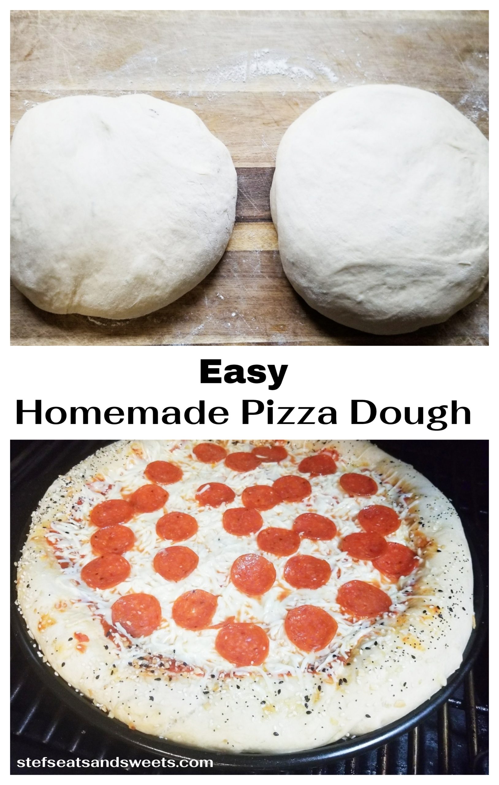 Homemade Pizza Dough pinterest collage 