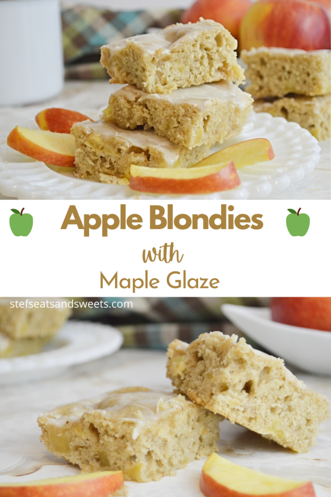 Apple Blondies with Maple Glaze Pinterest Collage 