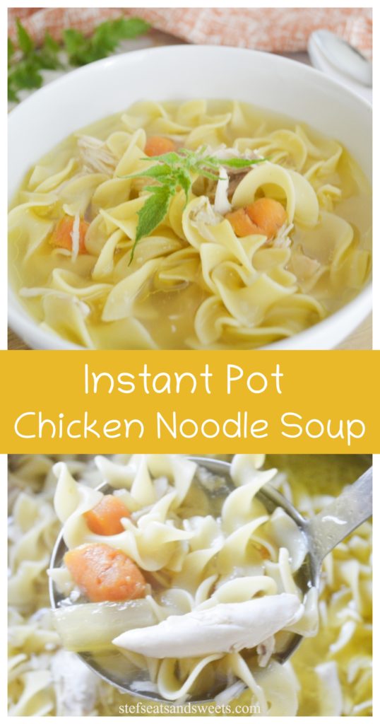 Instant Pot Chicken Noodle Soup pinterest collage 