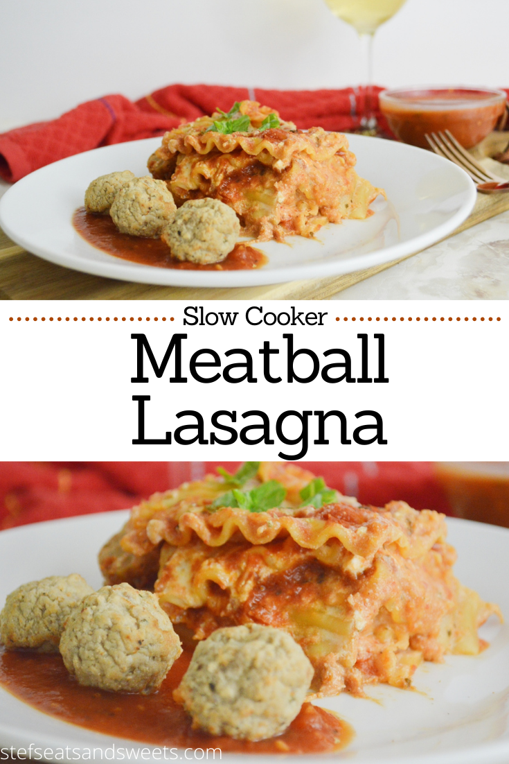 Slow Cooker Meatball Lasagna - Stef's Eats And Sweets