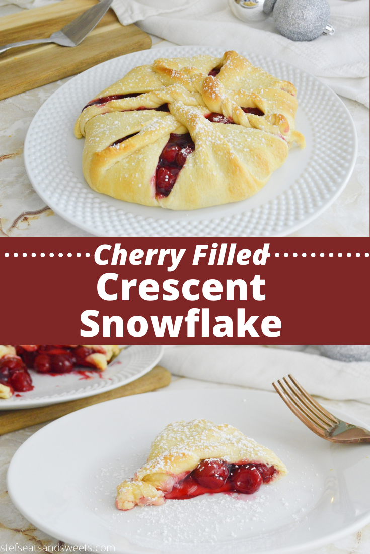 easy Cherry Filled Crescent Snowflake 