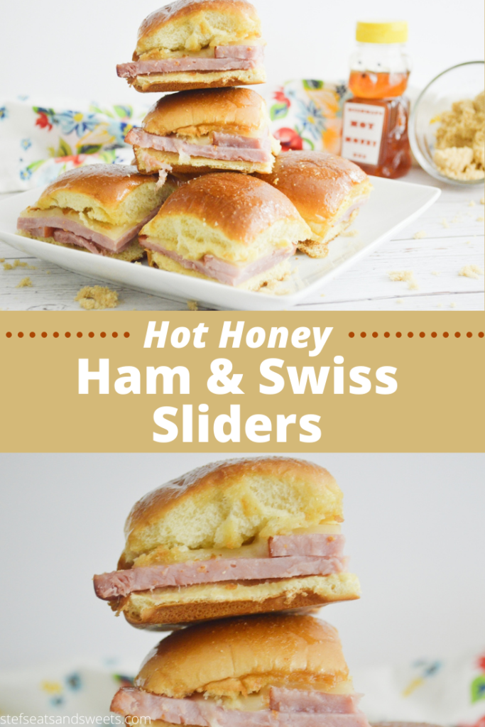 hot honey ham & swiss sliders pinterest collage 
