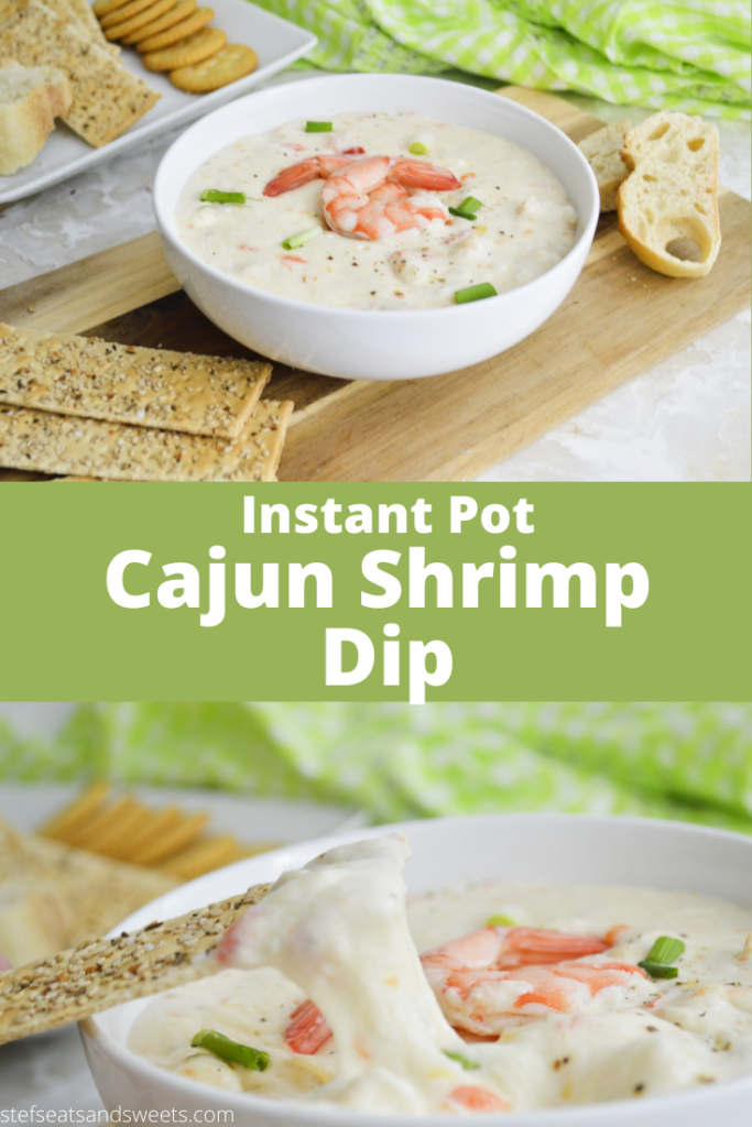 Instant Pot Cajun Shrimp Dip Pinterest Collage 2 