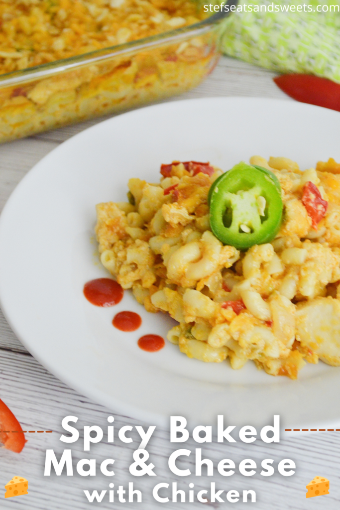 Spicy Baked Mac and Cheese with Chicken Pinterest Image 