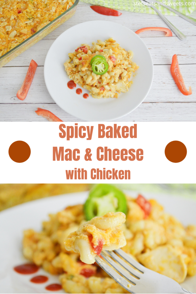 Spicy Baked Mac and Cheese with Chicken pinterest collage 1