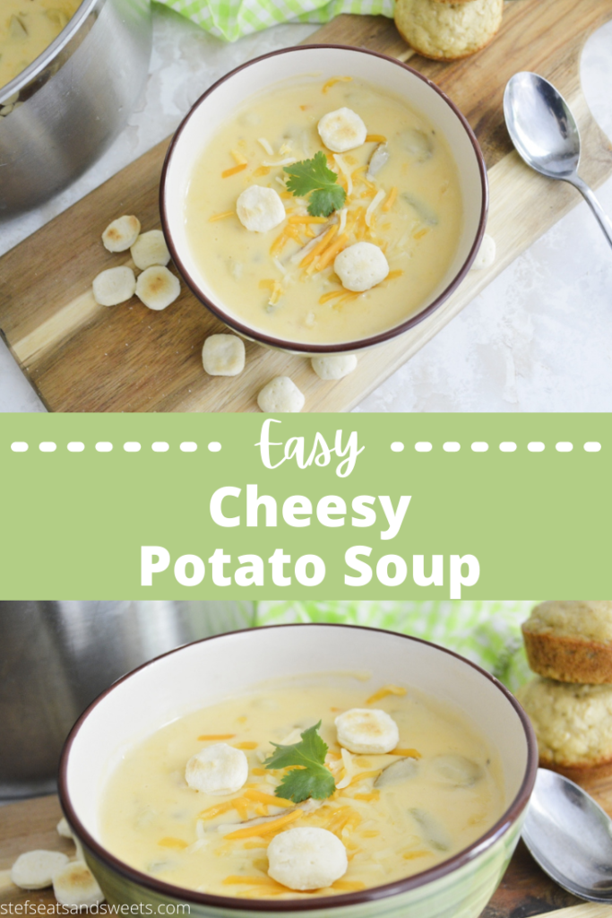 Easy Cheesy Potato Soup Pinterest Collage 