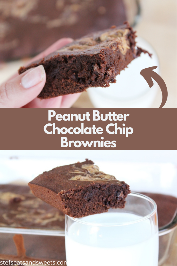 Peanut Butter Chocolate Chip Brownies Pinterest Collage 2 