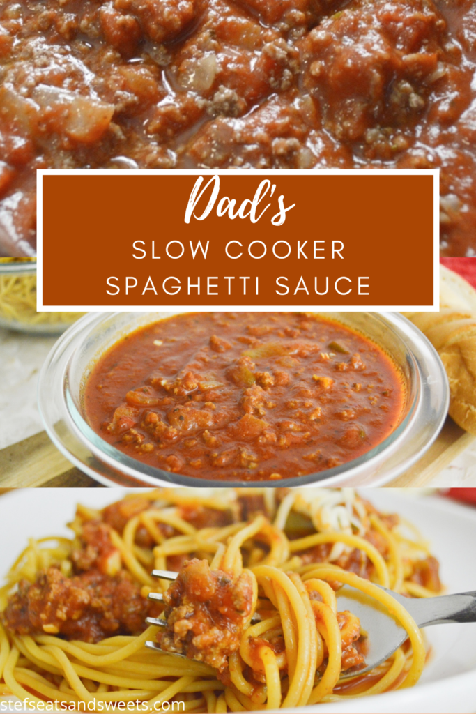 dad's slow cooker spaghetti sauce pinterest collage 2
