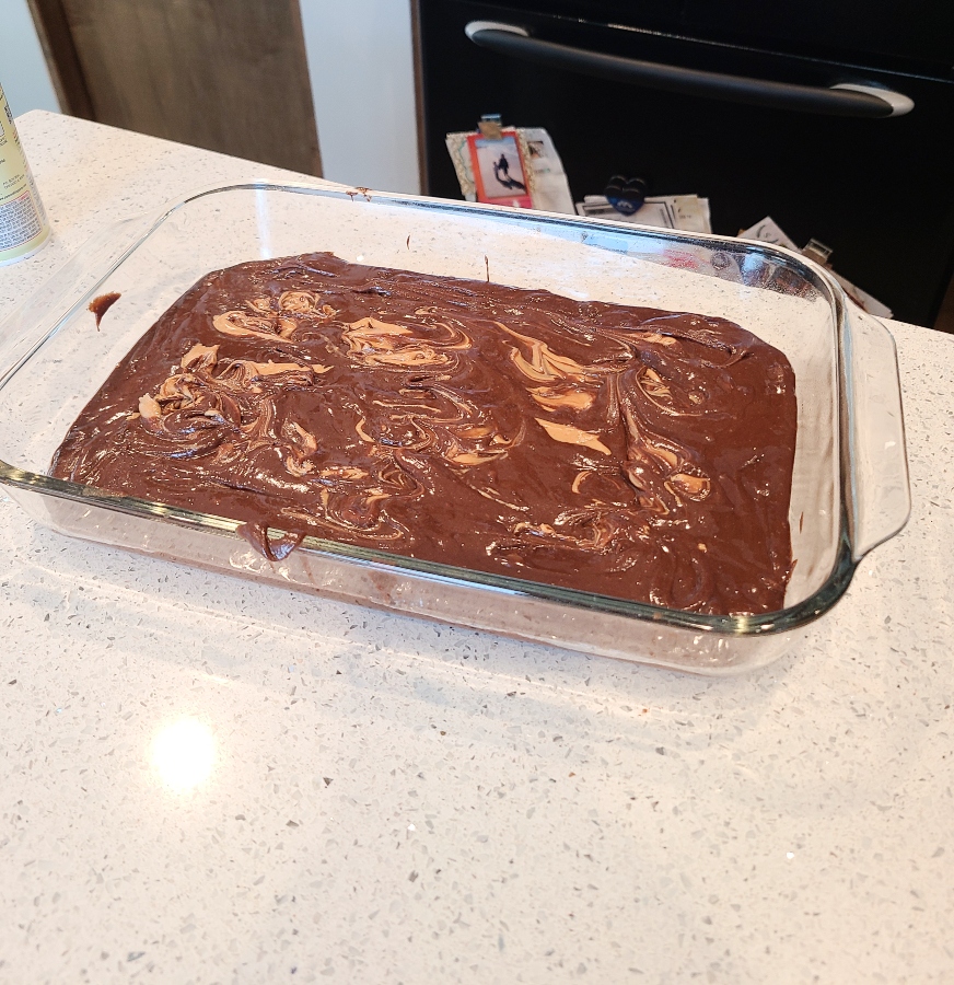 Brownies before they go in the oven