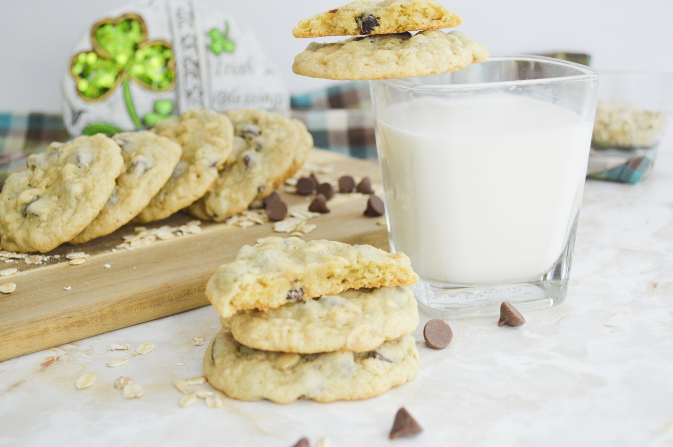 Irish Oatmeal Chocolate Chip Cookies - Stef's Eats and Sweets