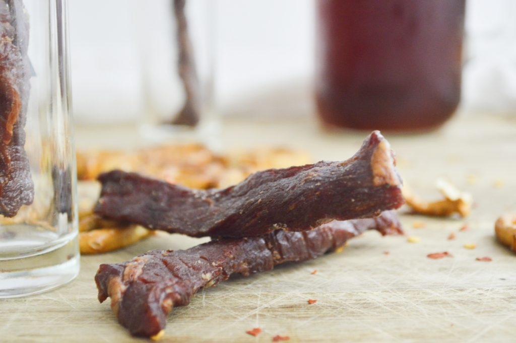 Close up of Mike's Smoked Jerky 