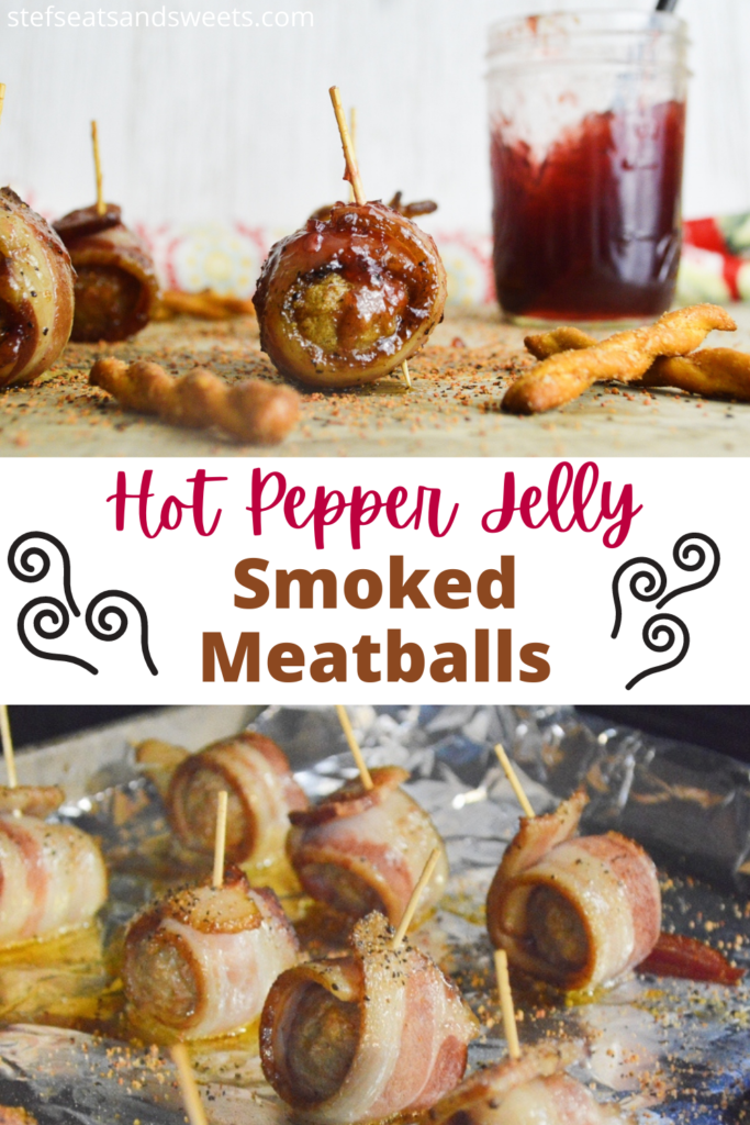 Hot Pepper Jelly Smoked Meatballs Pinterest Collage 