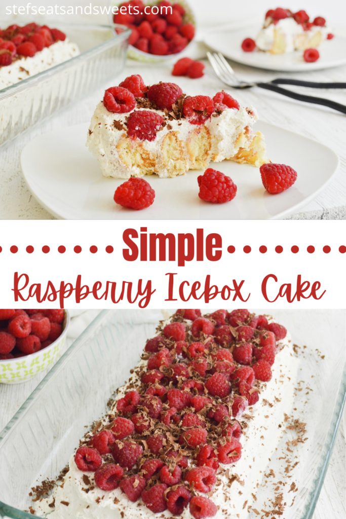 Simple Raspberry Icebox Cake Pinterest Collage 