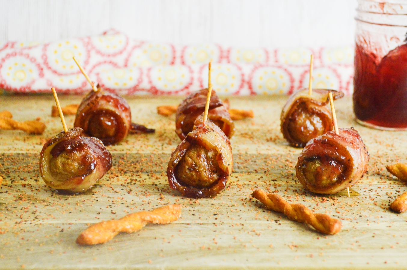 Hot Pepper Jelly Smoked Meatballs - Stef's Eats and Sweets