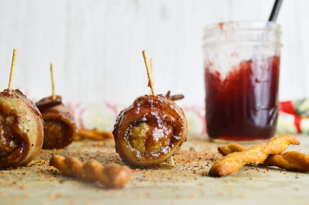 Hot Pepper Jelly Smoked Meatballs Feature Image 