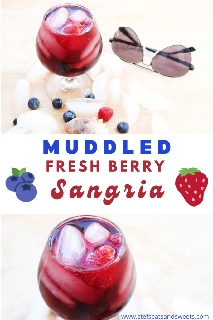 Muddled Fresh Berry Sangria Pinterest Collage 