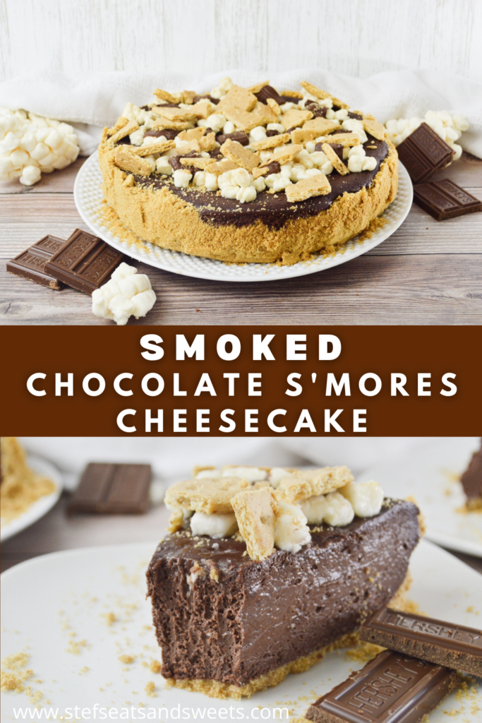 smoked chocolate s'mores cheesecake pinterest collage 