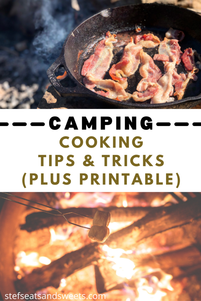 Camping Cooking Tips & Tricks (+Printable) pinterest collage 