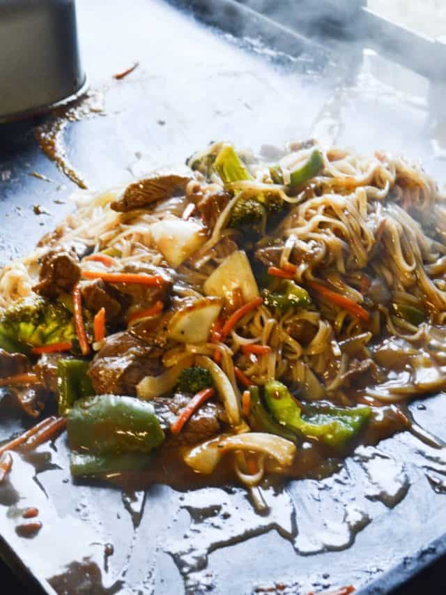 Blackstone Steak & Vegetable Noodle Stir Fry - Stef's Eats and Sweets