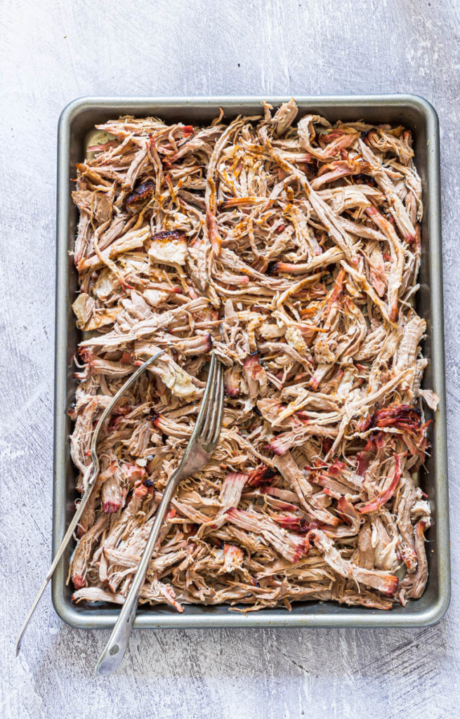 pulled pork done in an electric smoker- Recipe from a Pantry 